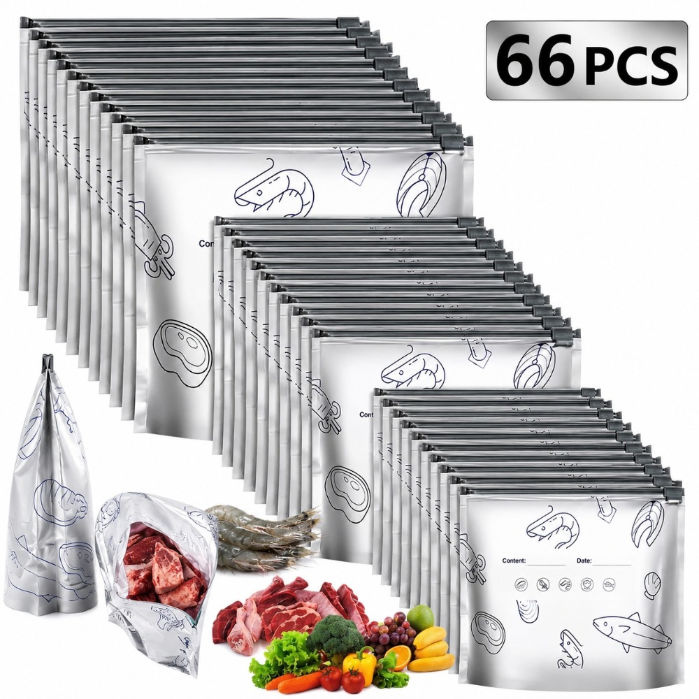 Food Storage Zipper Bags - 66 Adet Alüminyum Folyo Gıda Saklama