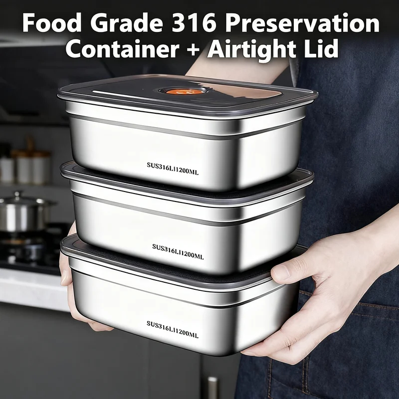 Food Storage For Camping - Büyük Kapasiteli Paslanmaz Çelik Sızdırmaz Mühürlü