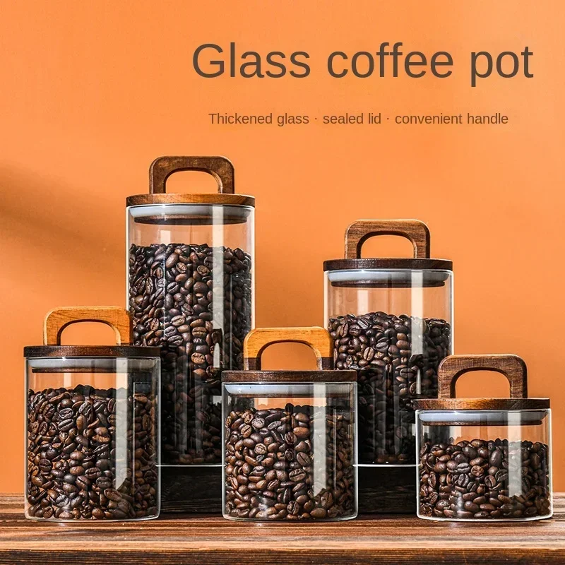 Food Storage Glass Containers Large - 800-2100 ml Ahşap Kapaklı Cam Kavanoz