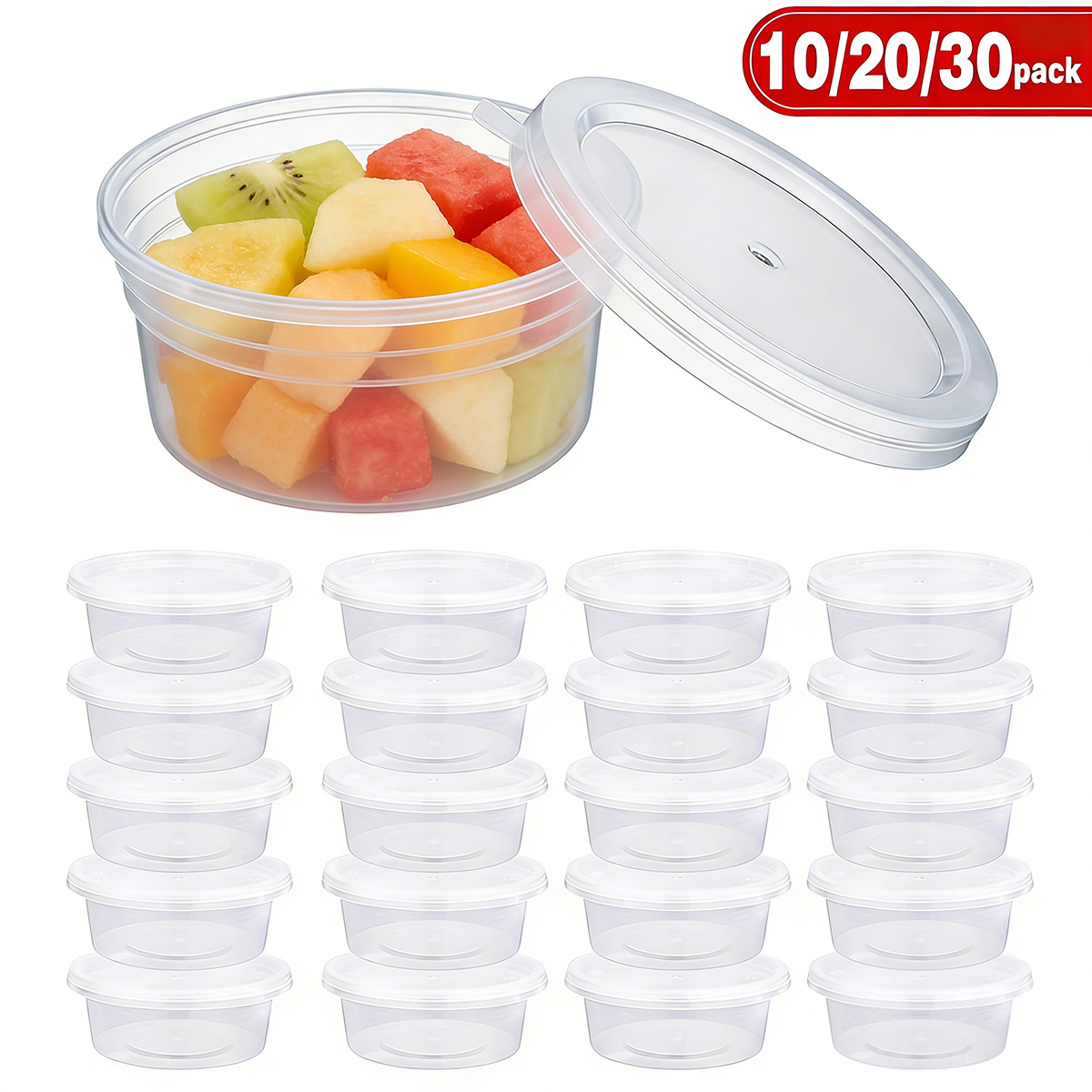 Food Storage Jars Plastic - 10/20/40'lı Paket Küçük Slime Kapları Kapaklı,