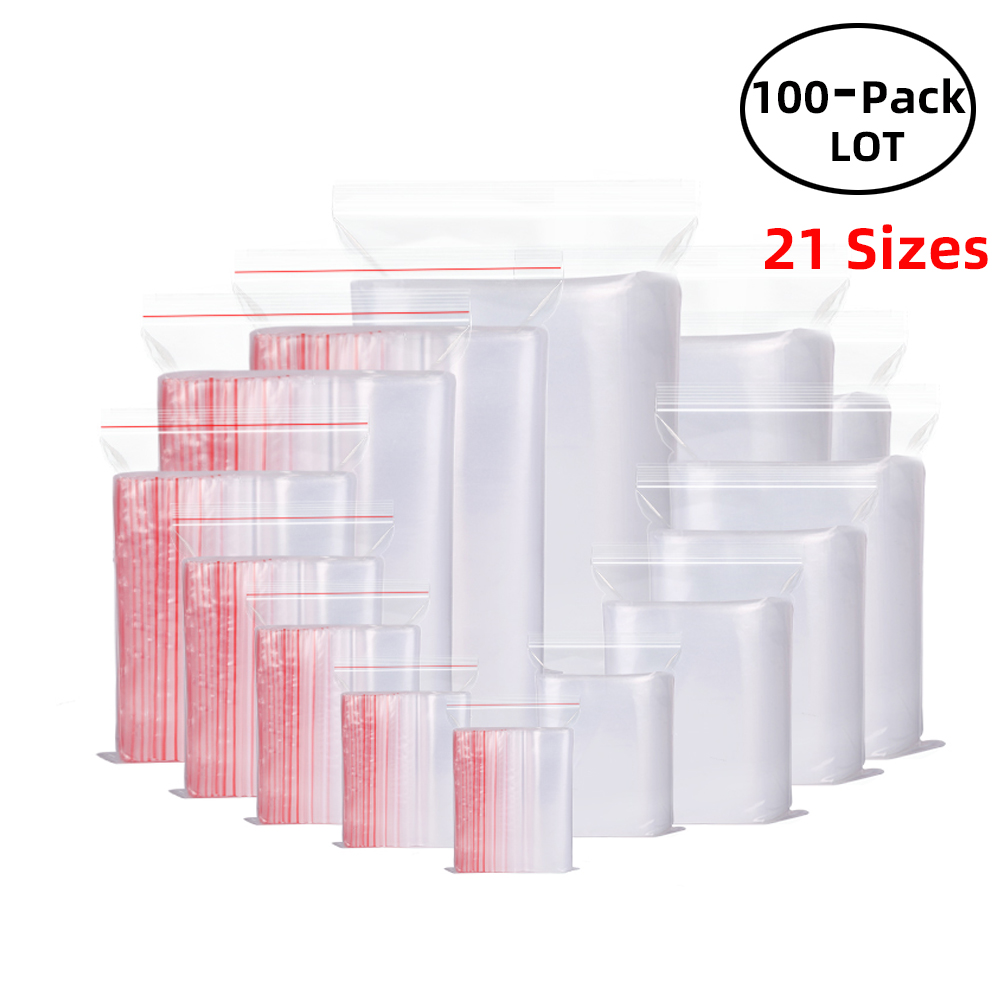 Food Storage Zipper Bags - 100 adet/paket Açılıp Kapanabilir kilitli poşetler