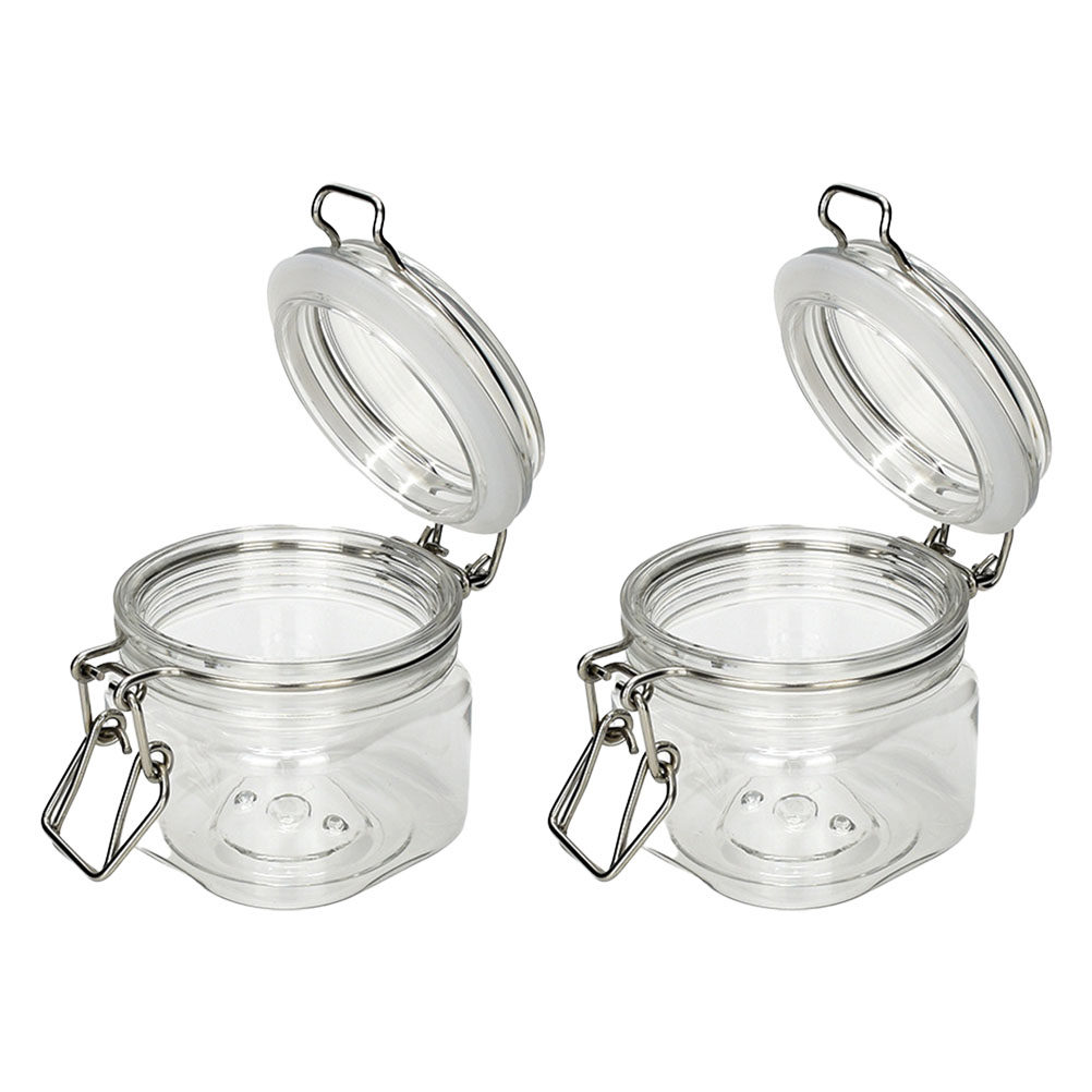Food Storage Jars Plastic - 2 adet mühürlü saklama kavanozları şeffaf