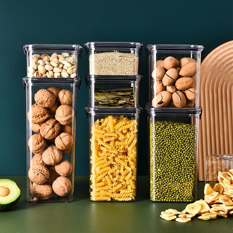 Food Storage Glass Containers Large - Yes1PC Tahıl Kavanozu Mutfak Mühürlü Kap