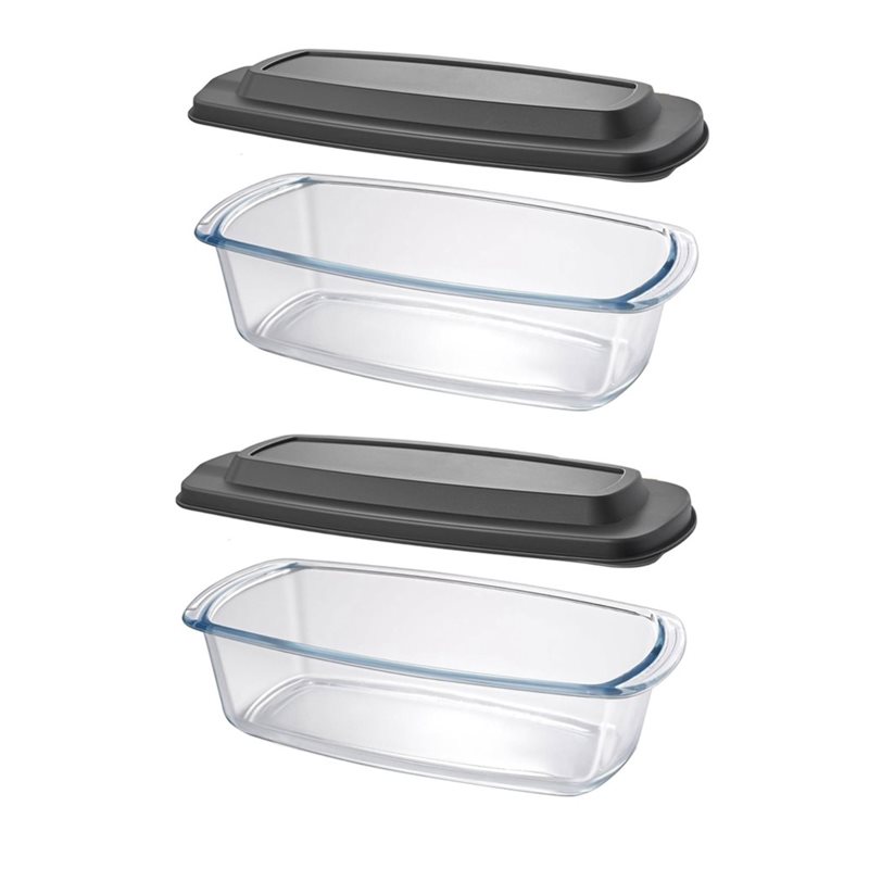 Food Storage Glass Containers Large - ABMR-Ekmek Tepsisi 2'li Paket BÜYÜK 7.6