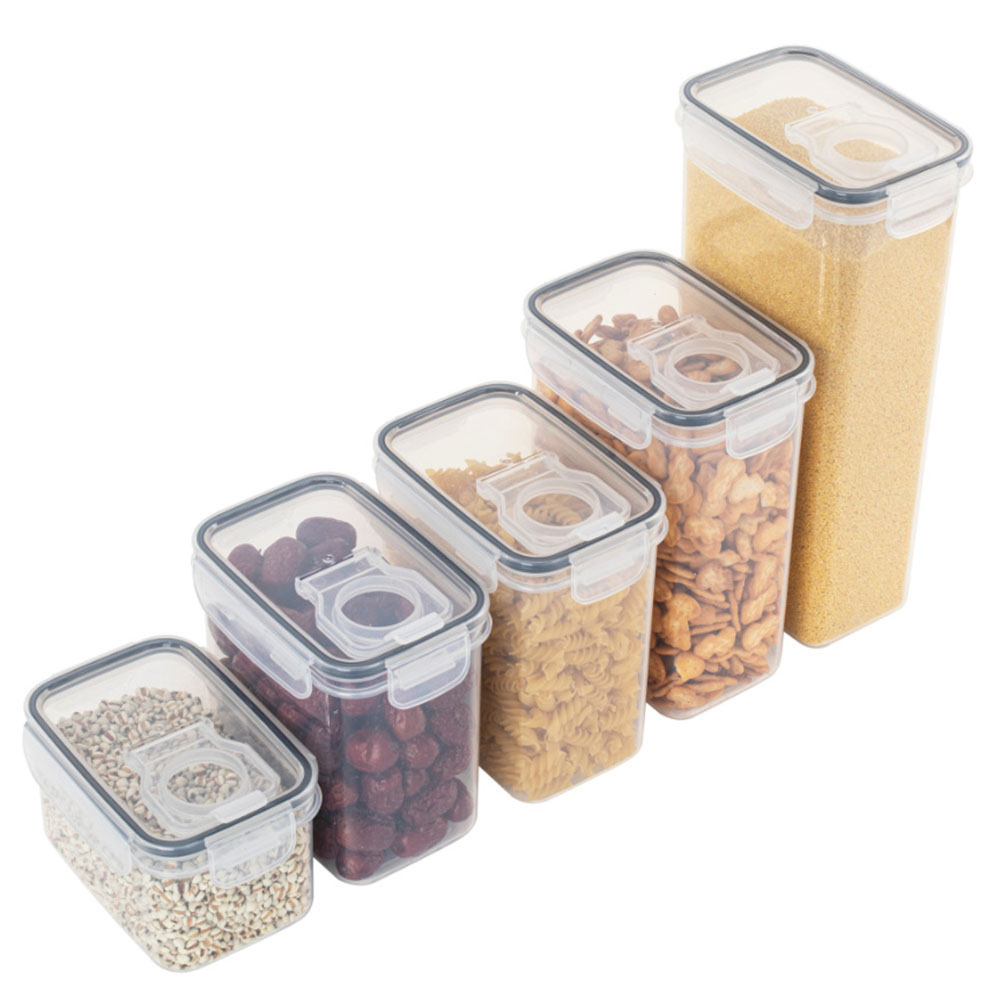 Food Storage Jars With Lids - Mühürlü Plastik Gıda Saklama Kutusu Tahıl