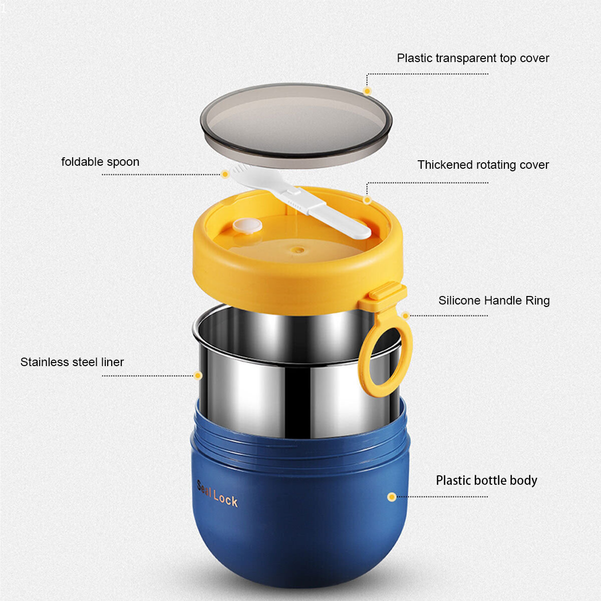 600ML paslanmaz çelik öğle yem - Food Storage Thermos incelemesi ve fiyatı