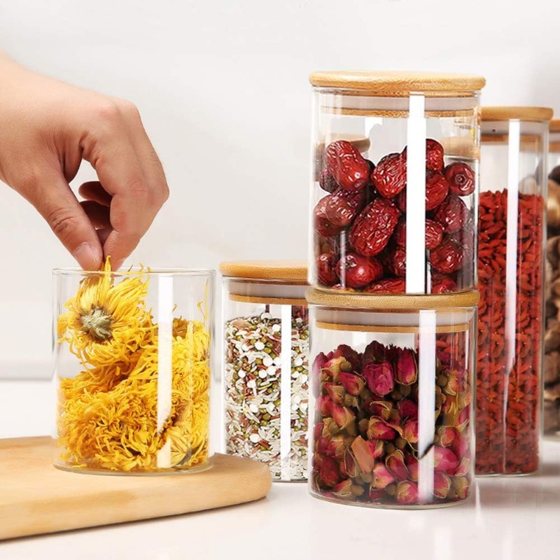 12'li Cam Kavanoz Seti, Bambu  - Food Storage Glass Containers Large incelemesi ve fiyatı