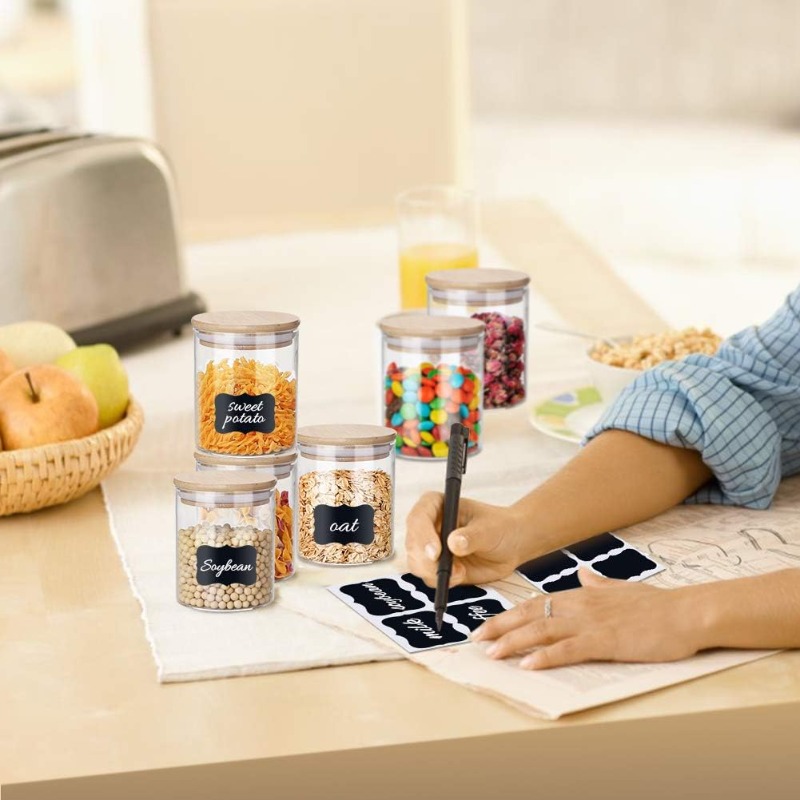 12'li Cam Kavanoz Seti, Bambu  - Food Storage Glass Containers Large incelemesi ve fiyatı