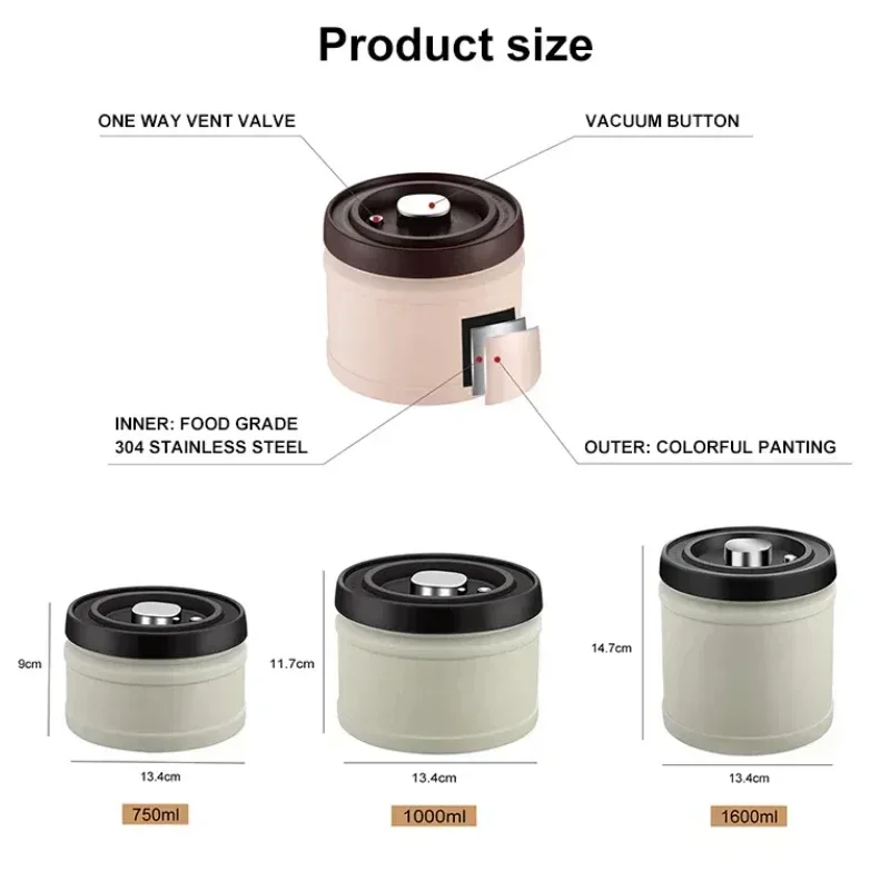 304 Paslanmaz Çelik Hava Geçir - Food Storage Vacuum Containers incelemesi ve fiyatı