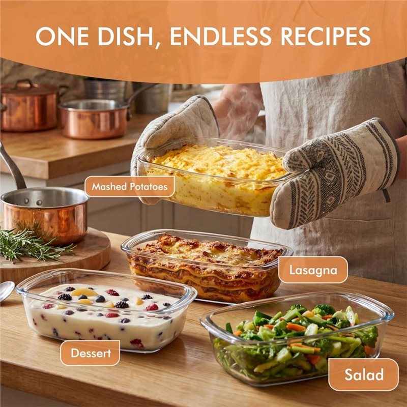 FYBL-Glass Loaf Pan, 2'li Pake - Food Storage Glass Containers Large incelemesi ve fiyatı