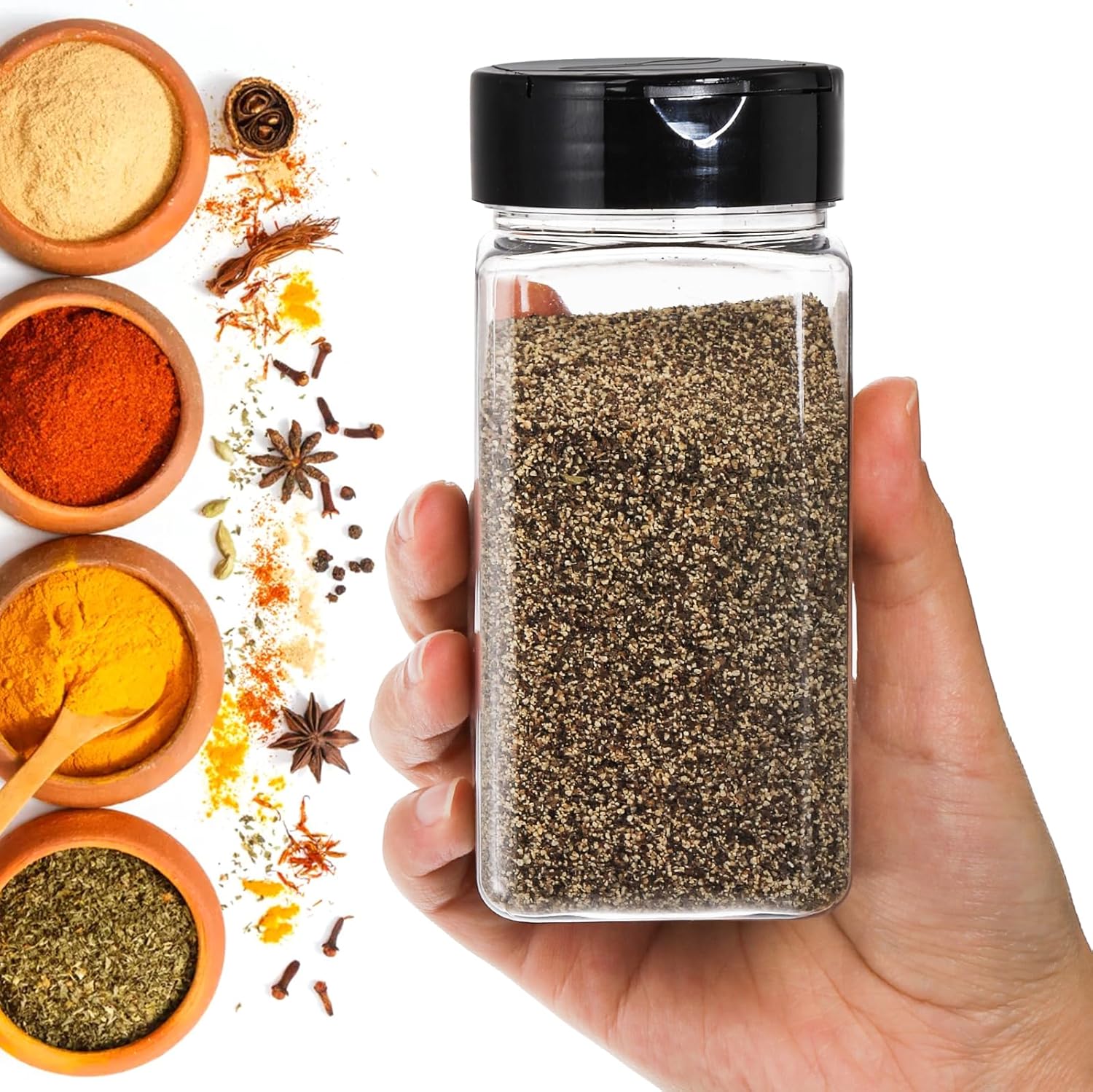 Kare Büyük Plastik Baharat Kav - Food Storage Jars With Lids incelemesi ve fiyatı